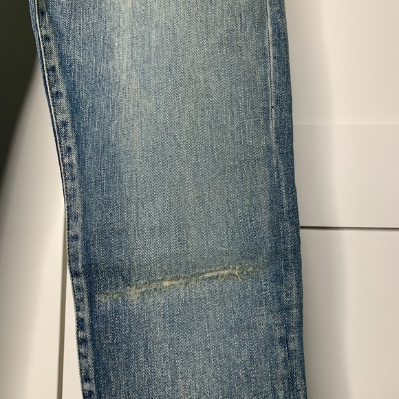 Saint Laurent Ripped Blue Denim Pants - Picture 4 of 11